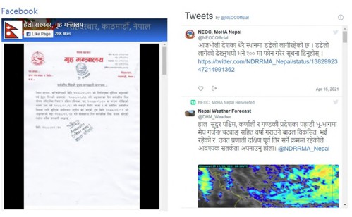 圖9、利用多元社群平台傳遞防災相關資訊(資料來源：NDRRMA)