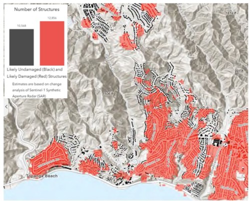 圖12、帕利塞茲野火事件在2025年1月14日之建物受損圖資