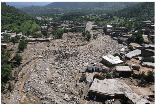 圖1、布內爾縣內受洪水受損村落(照片來源：法新社)[3]