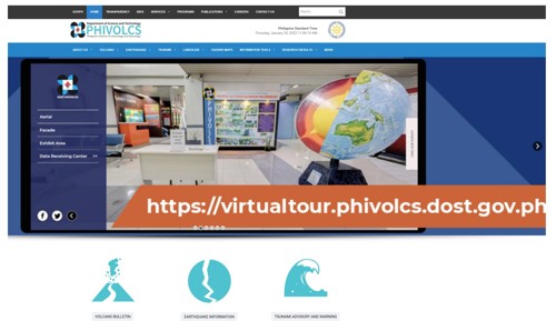 圖 15、菲律賓火山與地震研究 (PHIVOLCS)展示網站(資料來源：PHIVOLCS)