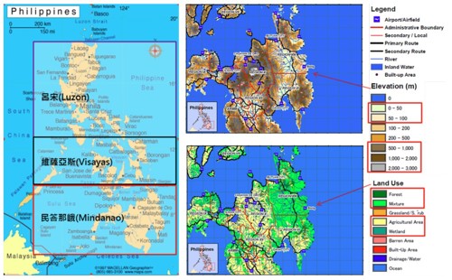 圖 1、菲律賓地理位置與行政區劃分（傅鏸漩等，2013）[4]