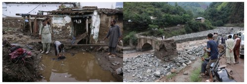 圖4、布內爾縣內房屋與道路設施受洪水沖毀(資料來源：美聯社、路透社[8][9])