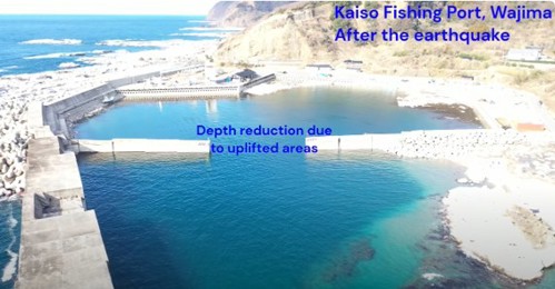 圖12、底床抬升，導致鹿磯漁港水深減少(資料來源：DPRI，2024/02攝)[9]