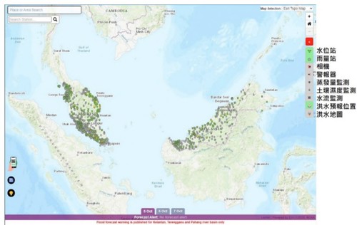 圖7、馬來西亞洪水預警資訊系統