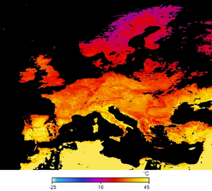 6月28日歐洲氣溫圖