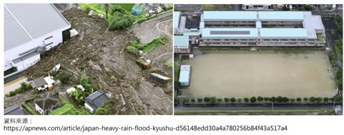 圖3、日本霧島市於8月8日之洪水災情(資料來源：AP NEWS)[1]