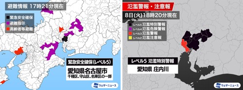 圖2、豪雨期間「緊急安全確保」發布範圍