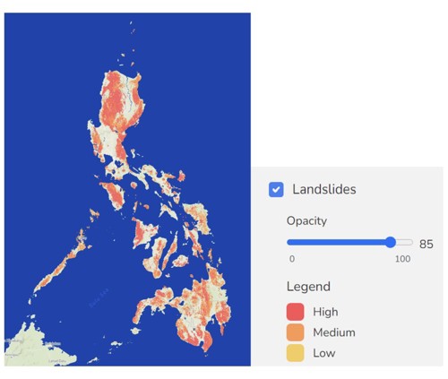 圖 13、菲律賓崩塌危害圖(資料來源：UP NOAH)