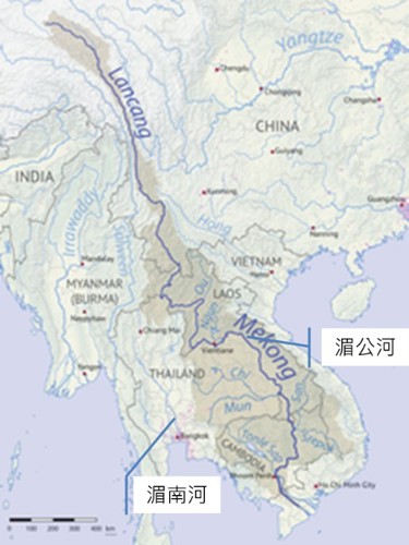 圖2 泰國水系圖(資料來源：維基百科，災防科技中心繪製)